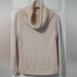 J. Crew Light Beige Cowl Neck Sweater